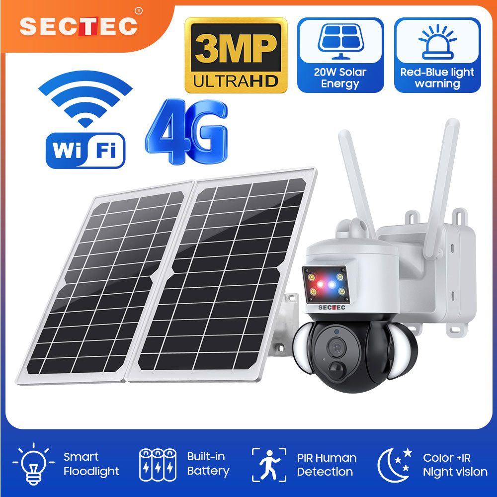 Home Security Flood Lights - SECTEC baterai surya 20W lampu sorot