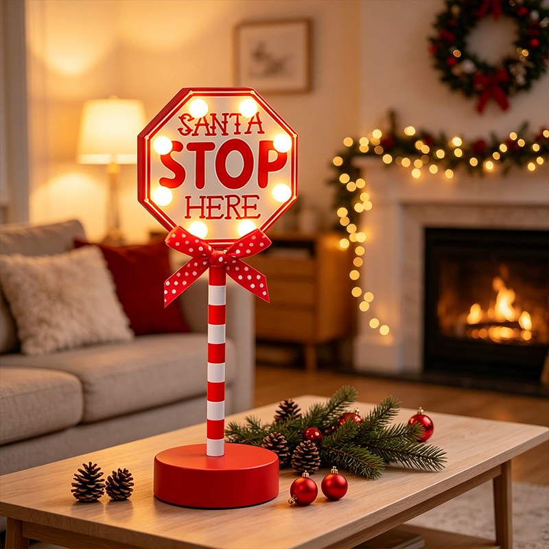 Home Security Yard Sign - Lampu Dekorasi Meja LED Bertuliskan 