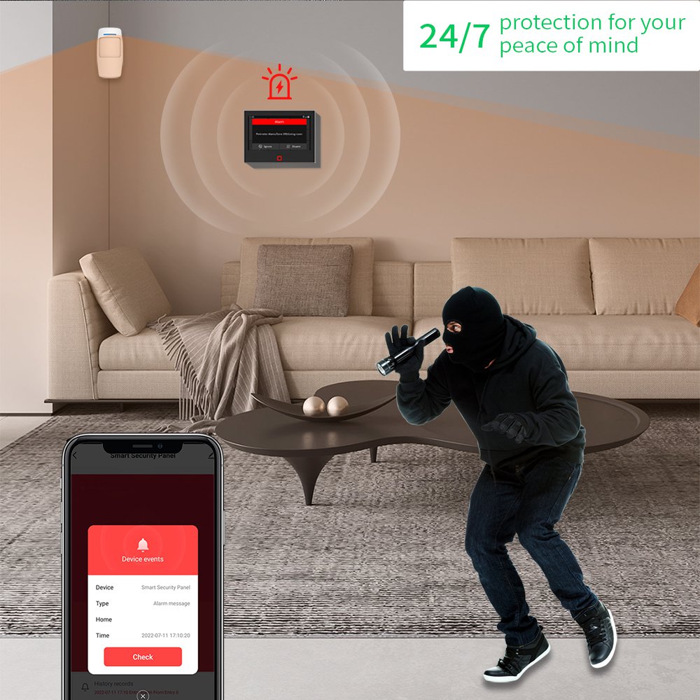 Layar Sentuh Penuh 7 Inci 43Hz - Home Security Zones ulasan dan harga