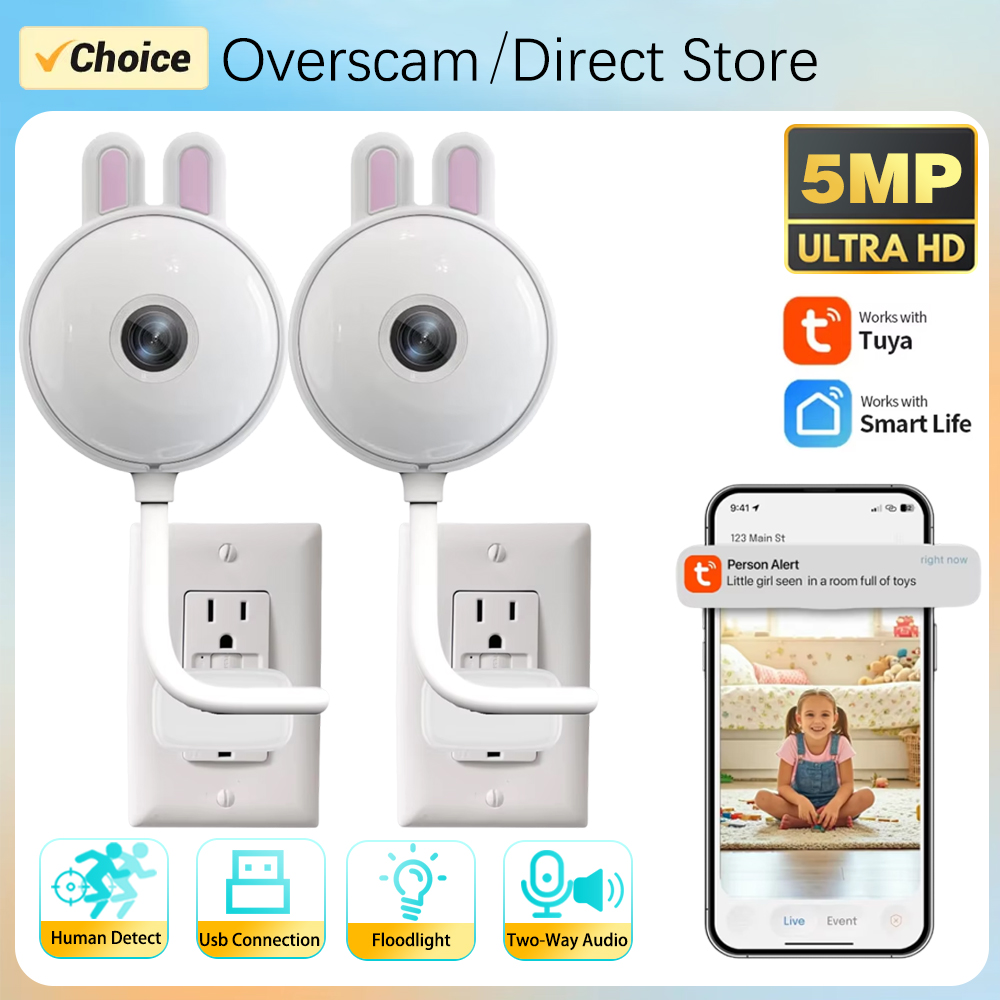 Kamera Lampu USB Mini Tuya Ind - Home Security Flood Lights ulasan dan harga
