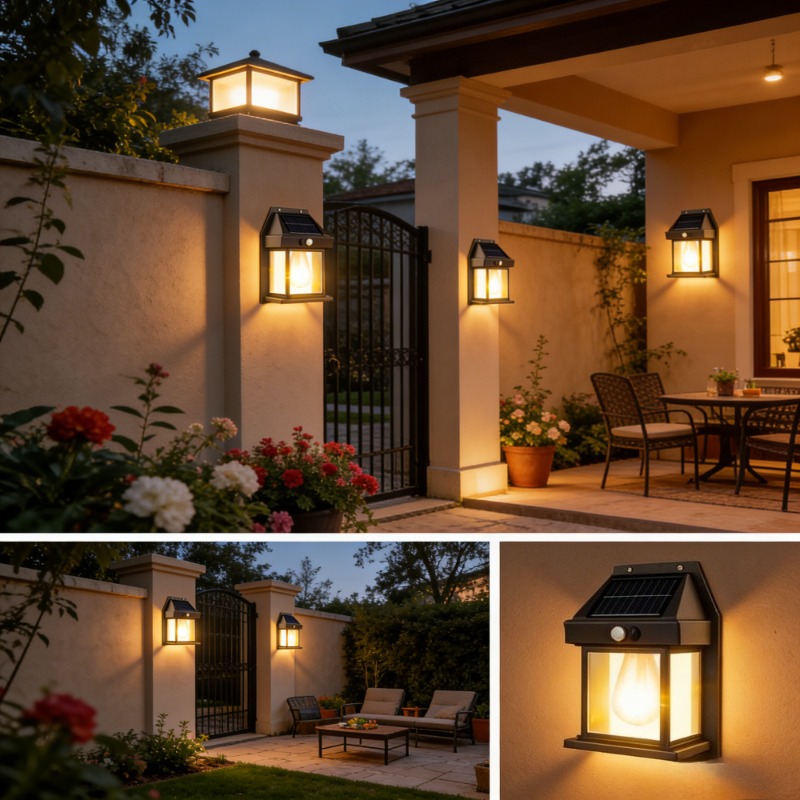 1/2/4/8Pcs Lampu Dinding Tungs - Home Security Yard Sign ulasan dan harga