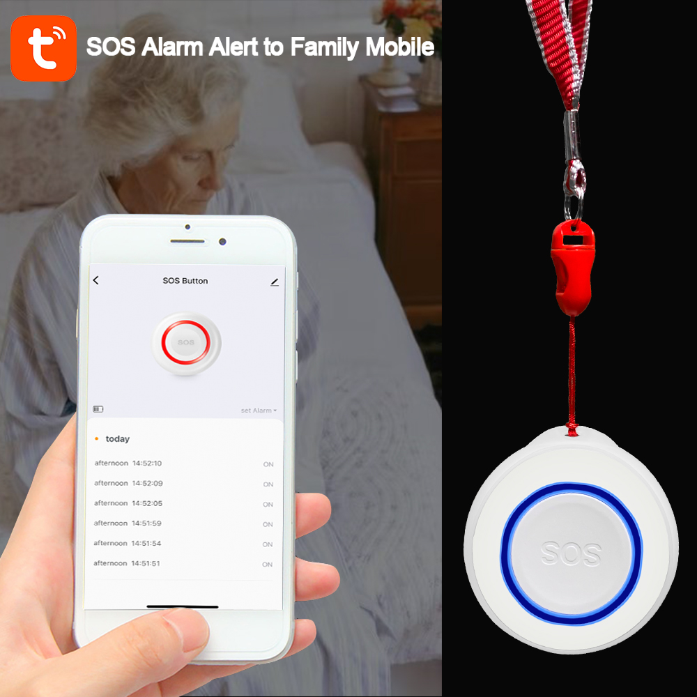 Tuya baterai tombol Alarm SOS  - Home Security Outdoor ulasan dan harga