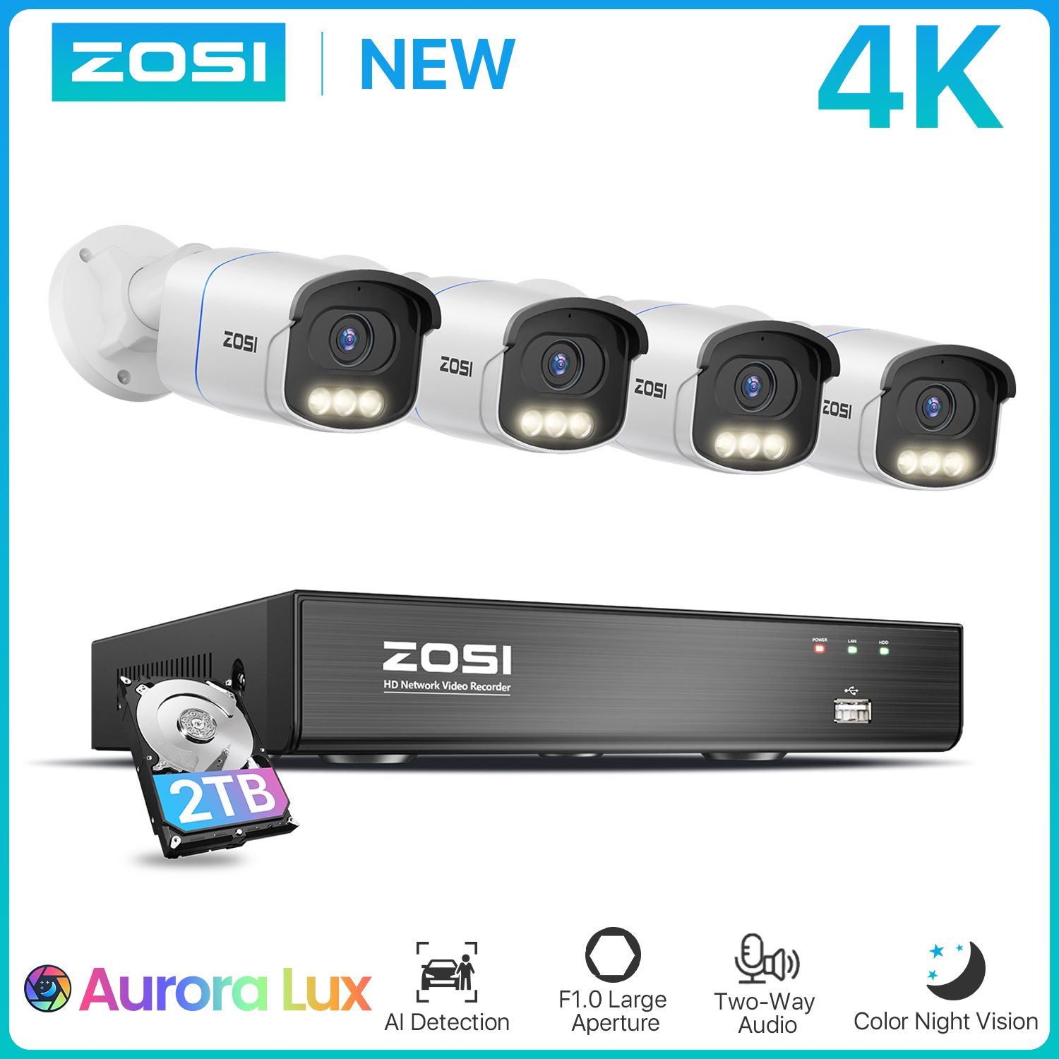 ZOSI 4K PoE Sistem Kamera Keam - Nvr Kit 8 Channel ulasan dan harga