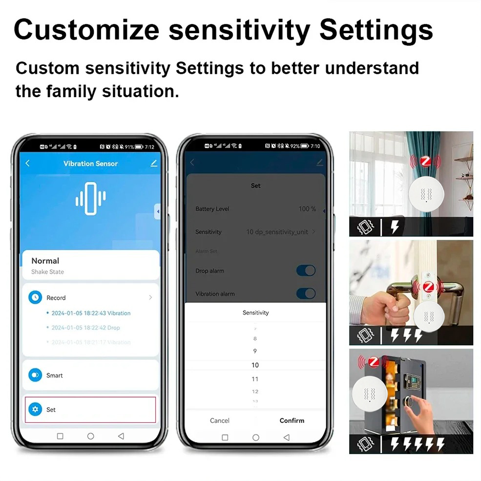 Tuya ZigBee Sensor Getaran & K - Home Security Monitor ulasan dan harga