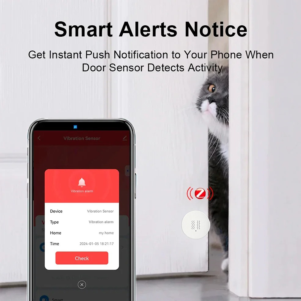 Tuya ZigBee Sensor Getaran & K - Home Security Monitor ulasan dan harga