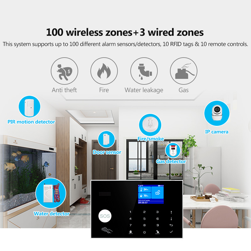 Sistem Alarm KERUI 4G dengan Z - Home Security Zones ulasan dan harga