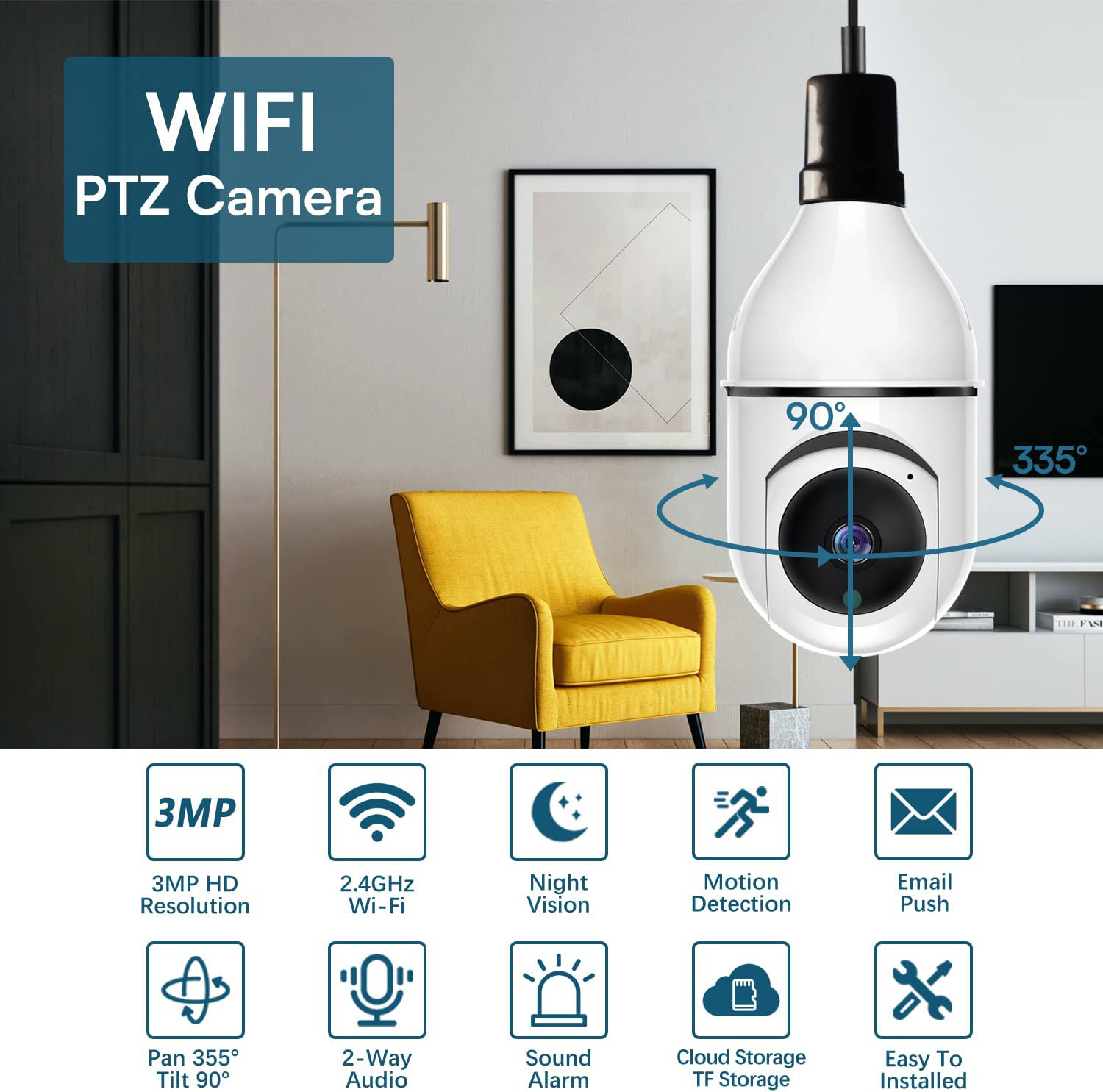 Kamera Bohlam E27 Pintar Wifi  - Home Security Product ulasan dan harga