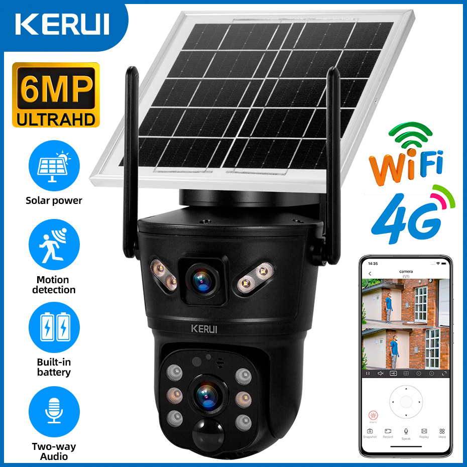 KERUI kamera surya 6MP luar ru - Home Security Outdoor ulasan dan harga