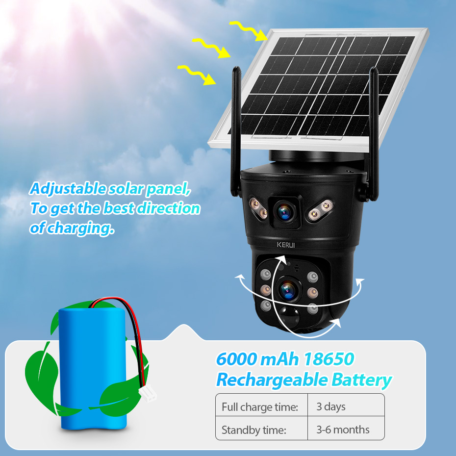 KERUI kamera surya 6MP luar ru - Home Security Outdoor ulasan dan harga
