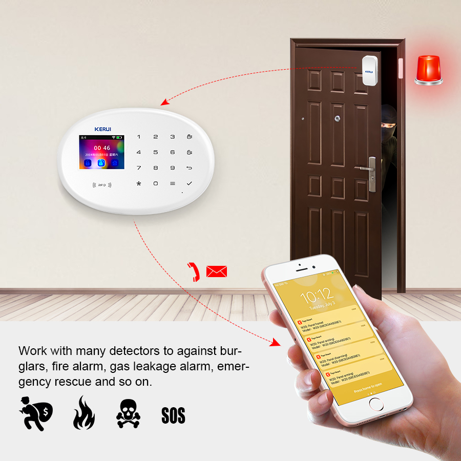 KERUI Perlindungan Keamanan Ru - Home Security Group ulasan dan harga